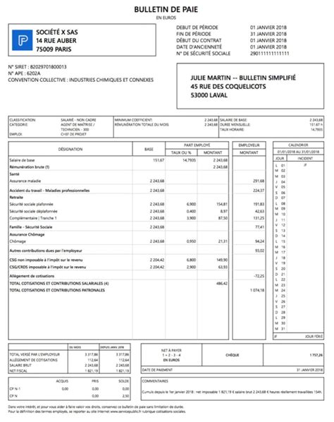 Exemple De Fiche De Paie 2014 Le Meilleur Exemple