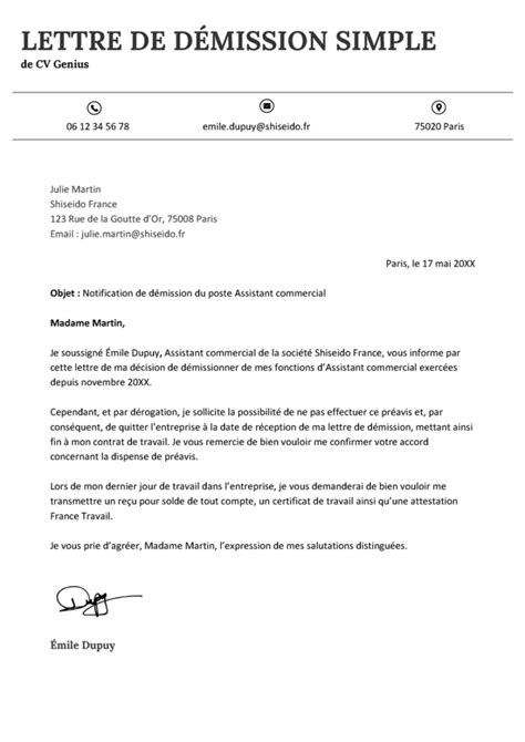 Modèles de lettre de démission Téléchargez un modèle de lette de