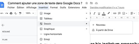 Comment insérer une zone de texte dans Google Docs