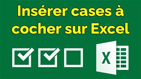 Comment Insérer Une Case à Cocher Dans Excel