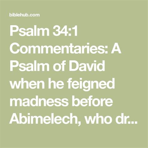 commentary on psalm 34 1-10