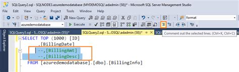 comments in access sql query