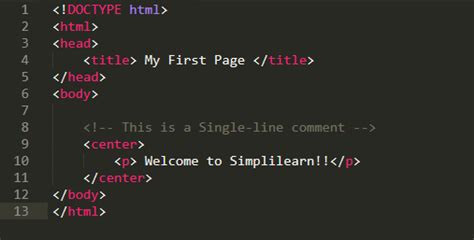 comments in html vs code