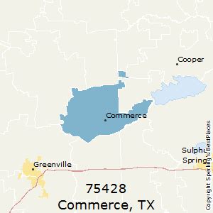 commerce zip code map