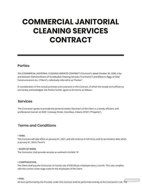 21+ Cleaning Contract Templates Word, PDF, Apple Pages, Google Docs