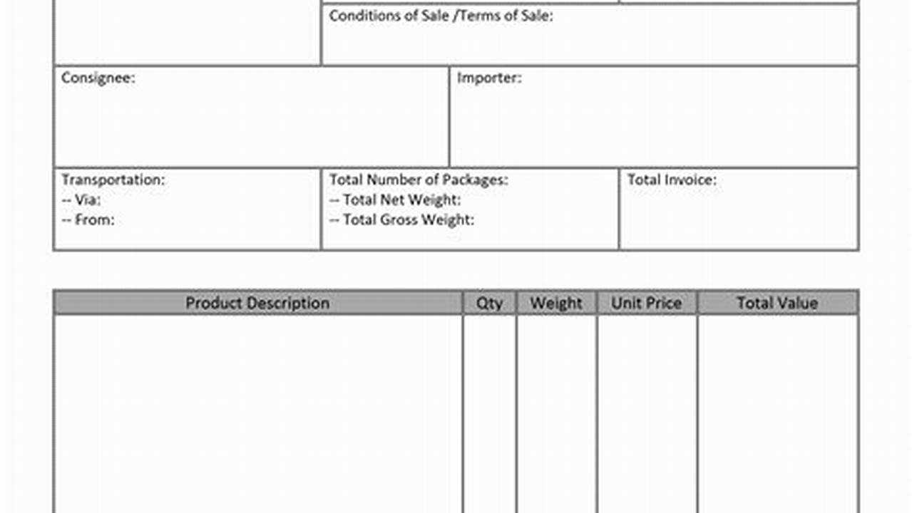 Commercial Invoice Example