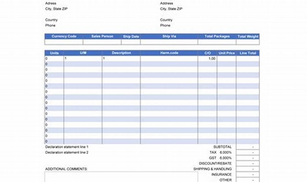 Commercial Invoice Layout: A Detailed Guide for Efficient Documentation