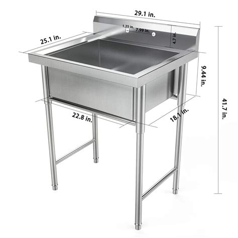 commercial kitchen sink size