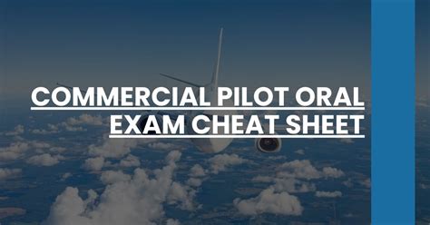 Commercial Pilot Cheat Sheet Pdf