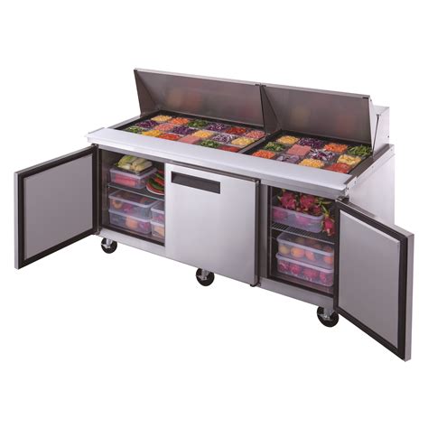 commercial prep table with fridge