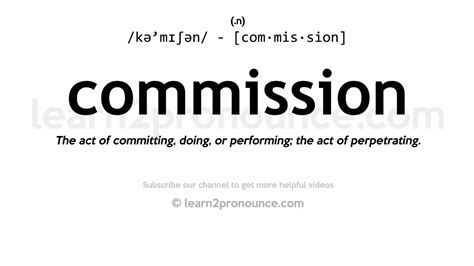 commission meaning in tagalog
