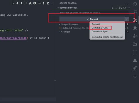 commit in visual studio code