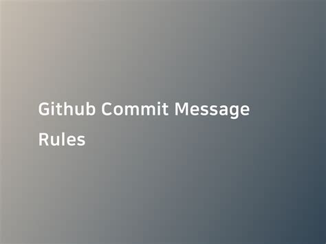 commit rules github