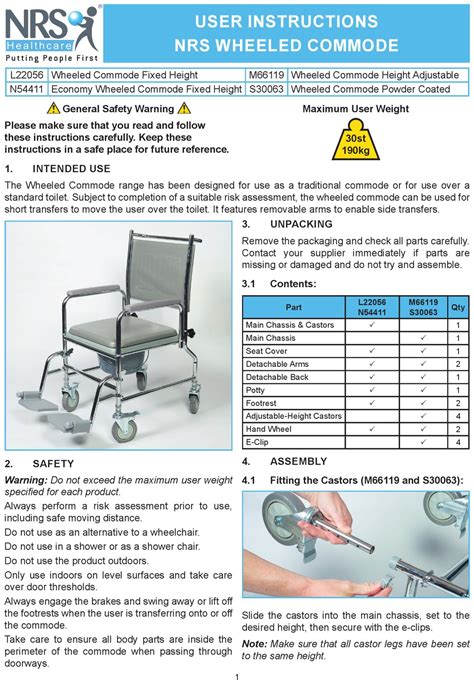 Commode Instructions