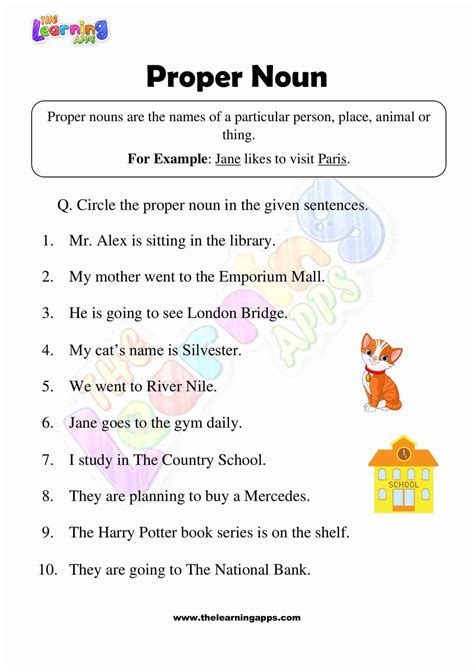 common and proper nouns worksheets grade 3