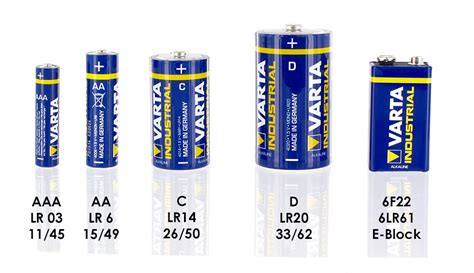 Common Battery Sizes Chart