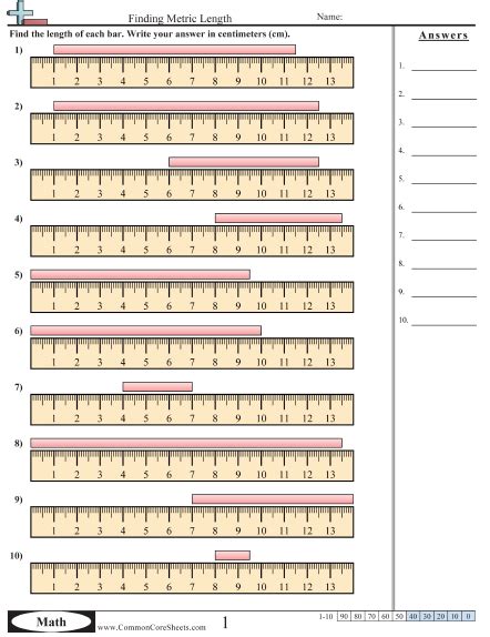 Common Core Math Printable Ruler