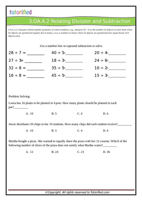 Common Core Math Worksheets Grade 3