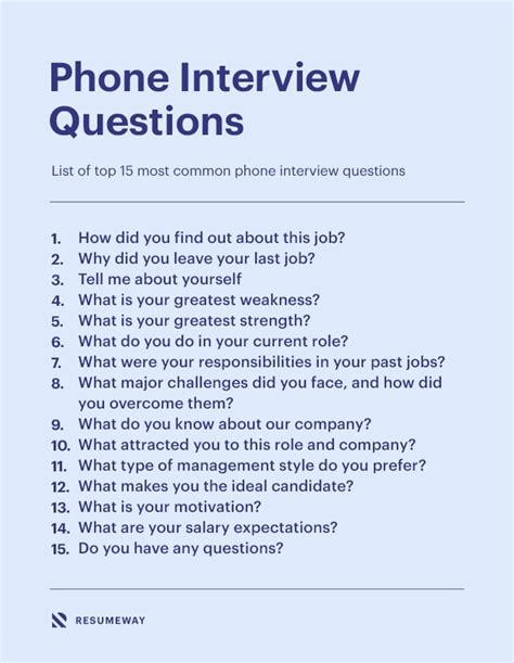 common initial phone interview questions