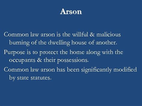 common law definition of arson