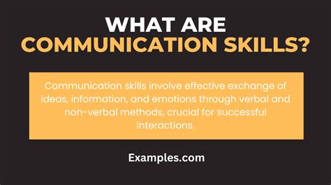 communication skills definition and examples
