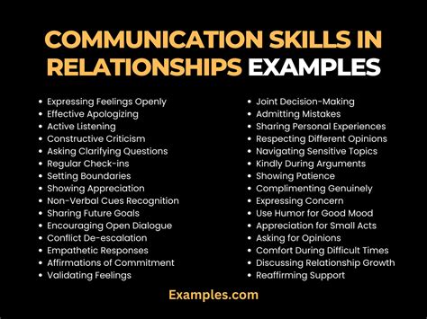 communication skills in a relationship examples