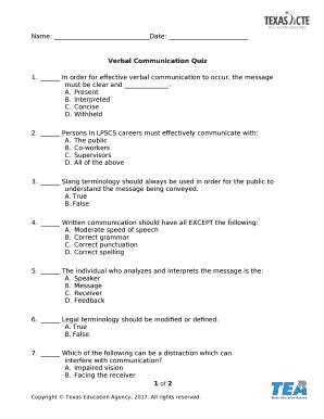 communication skills test questions with answers pdf