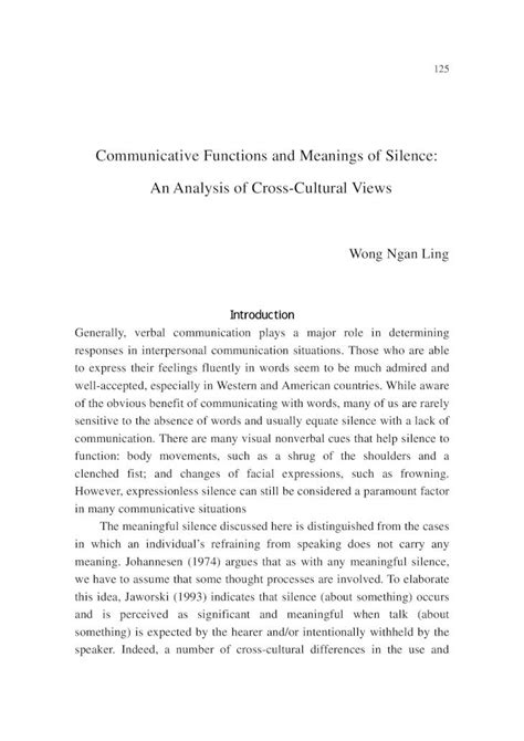 communicative functions of silence