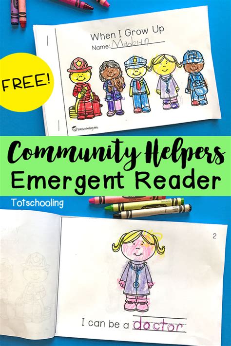 Community Helpers Emergent Reader Printable