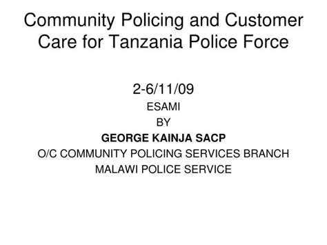 community policing in tanzania