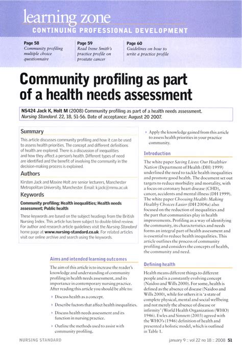 Community Profiling Example Pdf