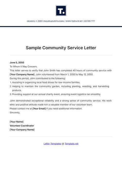 Community Service Letter 40+ Templates Verification]