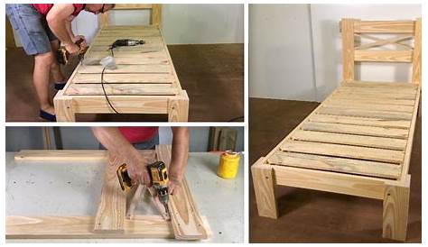 Diy Como hacer una cama de dos plazas de madera pino fácil de hacer