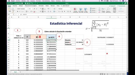 Cómo calcular la desviación estándar en Excel paso a paso