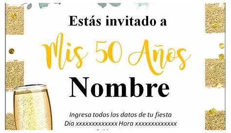 Invitacion 50 Anos Fiesta Sorpresa Gold And Glitter Plantillas Para Invitacion De Cumpleanos Fiestas De Cumpleanos Modernas Crear Invitaciones De Cumpleanos