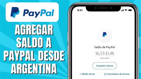 como agregar saldo a paypal