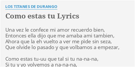 como estas tu lyrics english