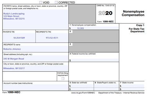 como llenar 1099 nec