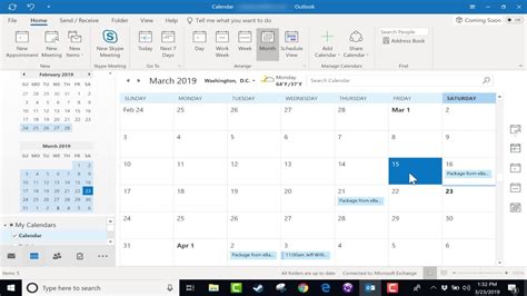 como usar calendario de outlook