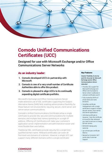 comodo ssl unified communications certificate
