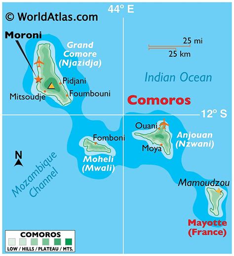 comoros geography map