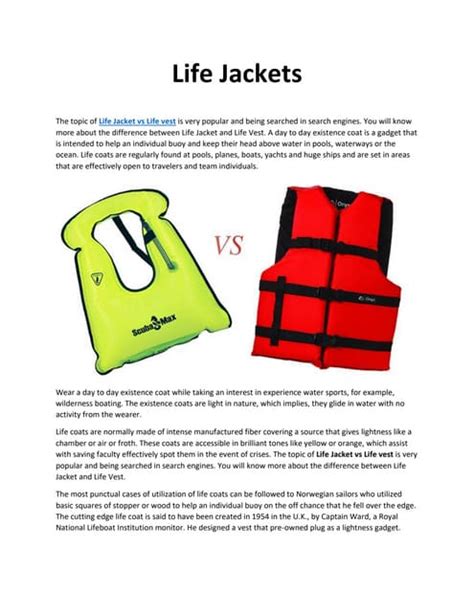 Comp Vest Vs Life Jacket
