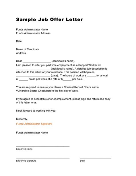 Company offer Letter Business letter template, Business