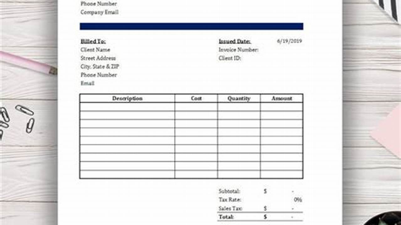 Company Stock Invoice Template: A Guide to Creating Professional Invoices