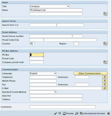 company code field in sap