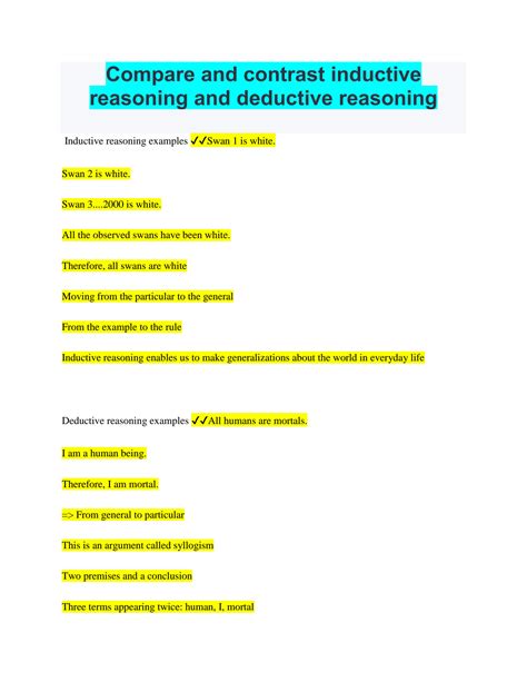 compare and contrast deductive reasoning and inductive reasoning