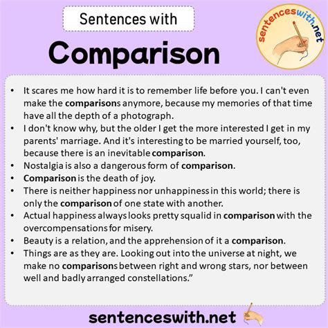 compare sentences examples
