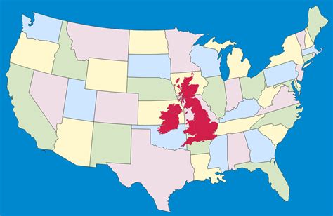 compare size of england to us state