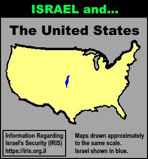 compare size of israel to a us state