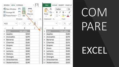 compare spreadsheets in excel mac